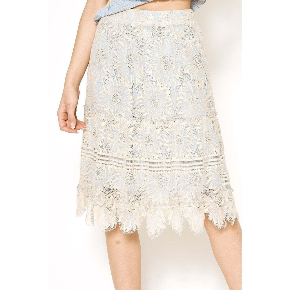 Mystree LACE OVERLAY SCALLOP HEM SKIRT - NWT - Picture 1 of 3
